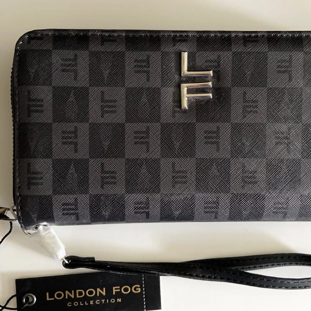 London Fog Adalia Signature Zip Around Wallet